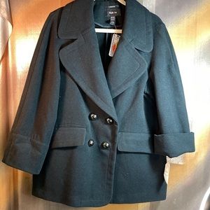 Black stretch Style & Co. pea coat. Size M.‎ 40” chest. 17” shoulder. 1